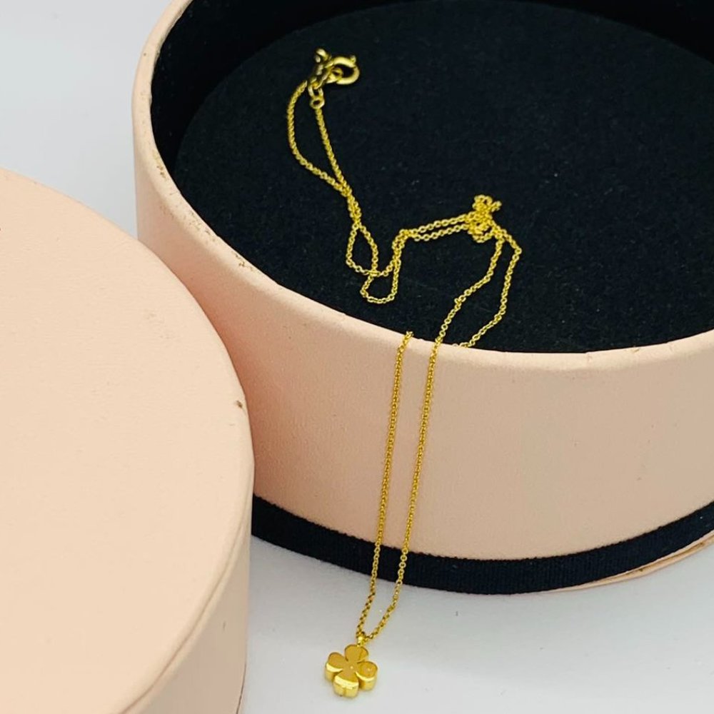 TOUS Gold Good Vibes clover Necklace 18kt yellow gold four-leaf clover luck love